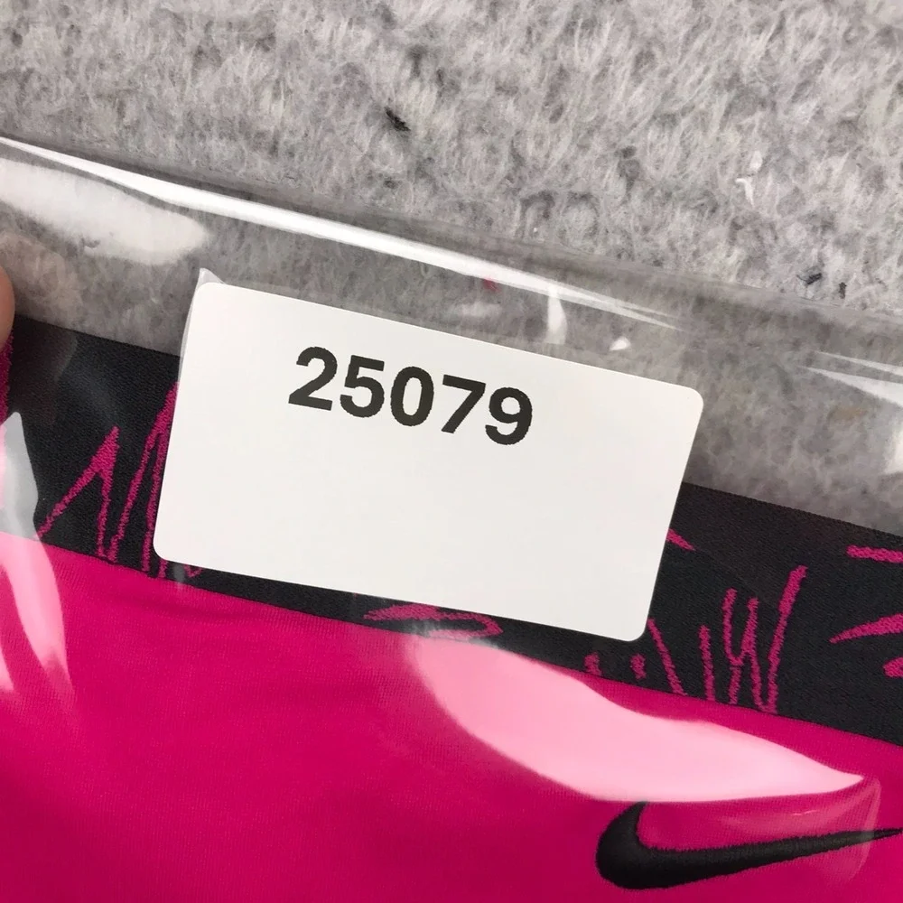 Nike Swim Shorts Girls XL Hot Pink Script Spellout Logo Performance NEW NWT